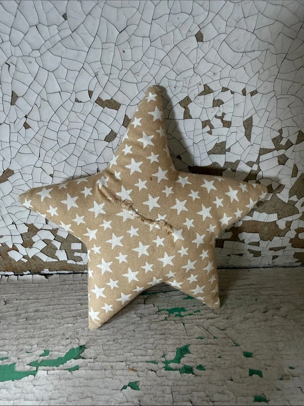 🇺🇸 Mini 4.5” Star-Shaped Decorative Bowl Filler - Beige with White Stars